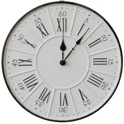 Chic Antique Wanduhr Vintage Look, Ø 35 cm weiß
