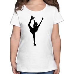 Shirtracer T-Shirt Eiskunstläuferin Einzellaufen – Kinder Sport Kleidung – Mädchen Kinder T-Shirt eiskunstlauf shirt kinder – kinderbekleidung mädchen weiß 152 (12/13 Jahre)