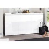 INOSIGN Kommode »Magic, Kommode, Schrank, Kredenz«, mit 3 Türen, Komplett Hochglanz lackiert, (B/T/H) 150x40x81 cm, weiß