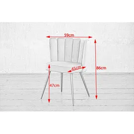 KAWOLA Stuhl JADA Esszimmerstuhl Velvet grün Fuß schwarz