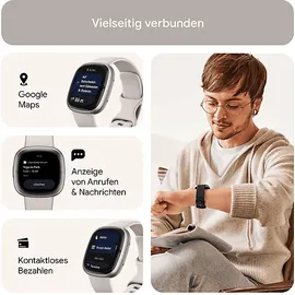 Fitbit Sense 2 aluminium platin/mondweiß