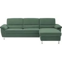 CALIZZA INTERIORS Ecksofa »Onyx L-Form«, Recamiere links oder rechts, wahlweise mit Bettfunktion, Breite 270 cm grün