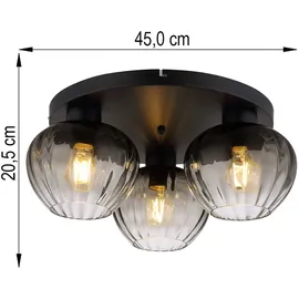 Nowa Deckenlampe 3 flammig rund schwarz