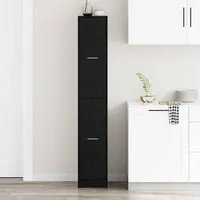 vidaXL Apothekerschrank Schwarze Eiche 30 x 41 x 174,5 cm Schwarz