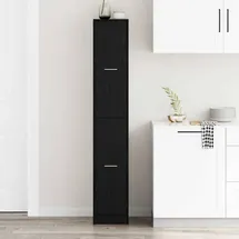 vidaXL Apothekerschrank Schwarze Eiche 30 x 41 x 174,5 cm Schwarz