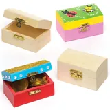 Baker Ross Mini-Schatztruhen 4 St. 8 cm Holzfarben