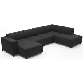 Atlantic Home Collection Wohnlandschaft/Ecksofa Bulky, U-Form", grau anthrazit