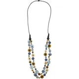 COLLEZIONE ALESSANDRO Lange Kette Hilda Blau / Holz