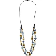 COLLEZIONE ALESSANDRO Lange Kette Hilda Blau / Holz