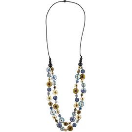 COLLEZIONE ALESSANDRO Lange Kette Hilda Blau / Holz