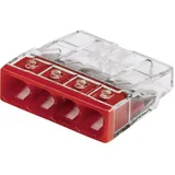 WAGO 2273-204 2273 Dosenklemme flexibel: - starr: 0.5-2.5mm2 Polzahl: 4 20 St. Transparent, Rot