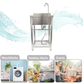 Lemodo Spültisch freistehend mit Kalt Warm Anschluss, M