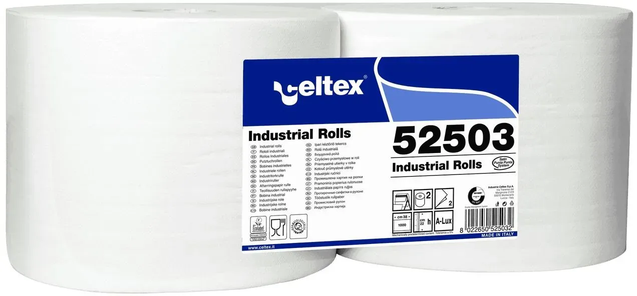Putzpapier 2-lagig Zellstoff 22 x 38 cm weiß, 2 Rollen je 1000 Blatt