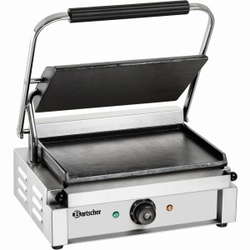 Bartscher Panini Kontaktgrill, Tischgrill mit emaillierten Grillplatten, Grillfläche: glatt