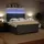 vidaXL Boxspringbett 180 x 200 cm Dunkelgrau