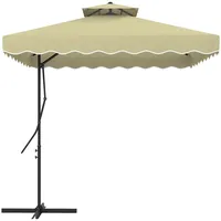 Outsunny Sonnenschirm Beige Metall, 243x243 cm, Sonnenschutz, Sonnenschirme