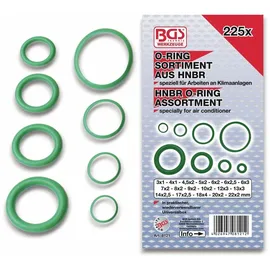 BGS O-Ring-Sortiment HNBR Grün 225-teilig Ø 3 - 22 mm