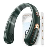 Nackenventilator, 3 Stufen Leise und Leistungsstark Bladeless Halsventilator mit LED-Anzeige, 4000mAh Akku Ventilator USB Aufladbar für 15H, Freihändige Leicht Ventilator Tragbarer für Küche,Unterwegs