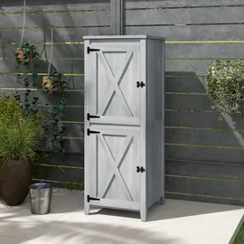 Outsunny Geräteschrank 0,6 x 0,6 m Hellgrau