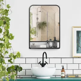 Homcom Wandspiegel 70 x 50 cm Schwarz