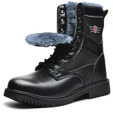 SDEQA Stahlkappe Sicherheitsstiefel Herren, Gepolstert warm Arbeitsstiefel Leicht Sicherheitsschuhe Bequem Langlebig Baustellenstiefel,Schwarz,46 EU - 46 EU