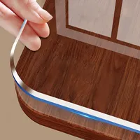 Wunschmaß transparente Tischdecke Tischschutz Glasklar Folie Tischschutz Wasserdicht PVC Tischauflage Transparent, rutschfest, Kratzfest, Pflegeleicht, Crystal