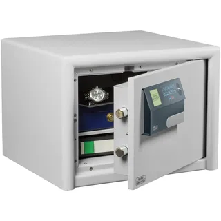 Burg Wächter Möbeltresor mit Zahlencode und Fingerprint-Modul, Dual Safe, Sicherheitsstufe S2, Feuergeschützt, Widerstandsgrad LFS 30, VdS-geprüft, 27,0 l, 55,0 kg, DS 425 E FP, grau