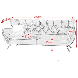 KAWOLA Sofa CHARME Velvet purple