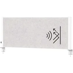 Tisch-Trennwand MAULconnecto Uplight 120x50 Akustik hell