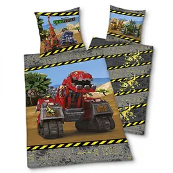 Bettwäsche Dinotrux 135 x 200 cm Renforce Bunt