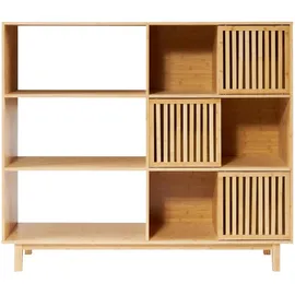 [en.casa] Bücherregal Ypäjä 128 x 147 x 39 cm Beige