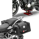 Set: Motorrad Hebebühne Midlift M bis 500 kg rot ConStands mit Satteltaschen wd. RB25 mit Rollverschluss