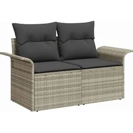 vidaXL Garten-Lounge-Set 6-tlg. hellgrau Polyrattan