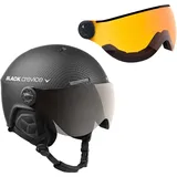 Black Crevice Skihelm Arlberg mit 2 Visier, Carbon schwarz/grau, M/L