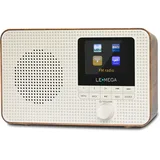 LEMEGA IR1 Tragbares WiFi Internetradio,DAB/DAB+/FM Digitalradio,Bluetooth,Doppelwecker,Schlaf-Snooze-Timer,60 Voreinstellungen,Kopfhörerausgang,Farbdisplay,Batterie- oder Netzbetrieb – Nussbaum