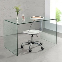 cagü: Design GlasSchreibtisch Schreibtisch [MAYFAIR] Glas transparent 120cm x 70cm