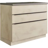 BASIC by Balculina Kochfeldumbauschrank Sanibel 110 x 94 x 60 cm Grau