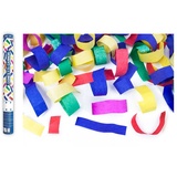 partydeco Konfettikanone Papierstreifen blau-weiß - 40 cm