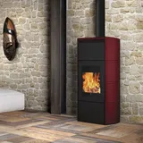 Edilkamin Flamma 14 CS Wasserführender Kaminofen Keramik Bordeaux