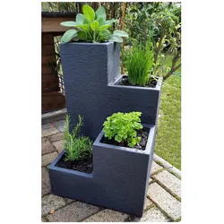 Blumentreppe Kübel Pflanzkübel Blumenkasten Blumenkübel Blumentopf Beton Optik