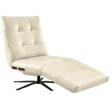 Kawola Relaxliege, Weiß, Schwarz, Leder, Echtholz, 1-Sitzer, Füllung: Komfortschaum, 82x115x156 cm, Wohnzimmer, Sessel, Relaxliegen