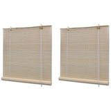 vidaXL Bambusrollos Natur 2 Stk. 120x160 cm