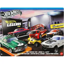 Hot Wheels Die-Cast-Spielzeugautos und -Trucks im Maßstab 1:64, Set mit 6 HW Legends-Fahrzeugen (Stile können abweichen)