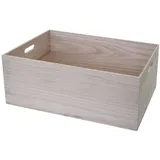 MCW Holzbox MCW-C20, Dekokiste Aufbewahrung Holzkiste, Shabby-Look Vintage ~ 60x40x24cm, naturbraun