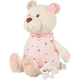 Sterntaler Spieluhr L Bär Betty, Kinder- und Babyspielzeug, kuschliger Flausch und bedrucktes Jersey, herausnehmbares Spielwerk, Sternengriff, Melodie: Brahm’s Wiegelied, 29×25×9,5 cm, cremeweiß