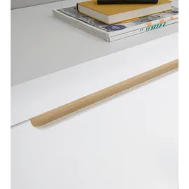 furn.design Tv-Lowboard, Weiß, Eiche, Holzwerkstoff, Nachbildung, Echtholz,Eiche, Holz Optik, Uni, 2 Schubladen, Rechteckig, eckig, 107x50x50 cm, FSC 100%, Wohnzimmer, Wohnwände, Lowboards, Lowboards stehend