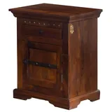 Massivmoebel24 Nachttisch Akazie 45x40x60 nougat lackiert oxford 271