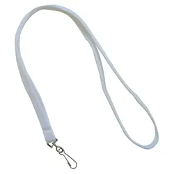 Umhängeband / Lanyards / Schlüsselanhänger aus Polyester mit drehbarem Simplexhaken, Farbe: weiss - 100 Bänder