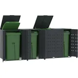 vidaXL Mülltonnenbox für 4 Tonnen Anthrazit 276x79x117 cm Stahl