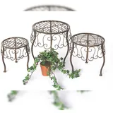 DanDiBo Ambiente Blumenhocker 3er Set 140129  Rund 30 x 30 cm Braun